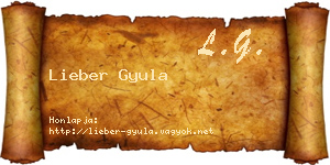 Lieber Gyula névjegykártya
